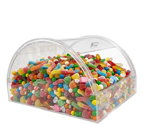 Custom acrylic candy box with arched lid