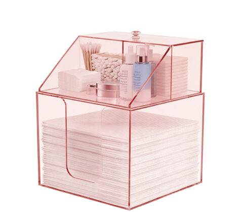 Custom acrylic face towel skin care storage box