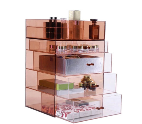 Custom acrylic luxury makeup drawers storage box