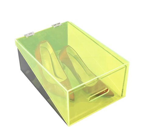 Custom luxury acrylic hight heels box with lid