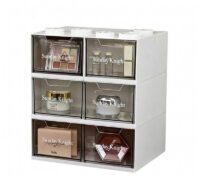 Custom acrylic 6 drawers cosmetic storage box BSC-261 Custom acrylic 6 drawers cosmetic storage box