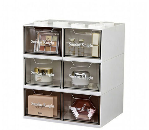 Custom acrylic 6 drawers cosmetic storage box