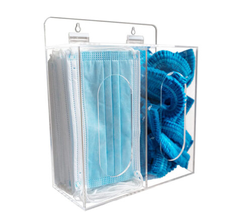 Custom acrylic wall face masks and shoe covers organizer