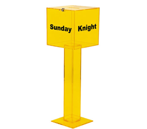 Custom plexiglass free standing ballot box
