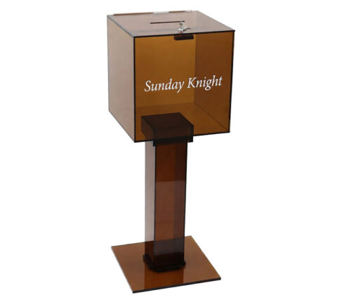 Custom plexiglass floor standing vote box