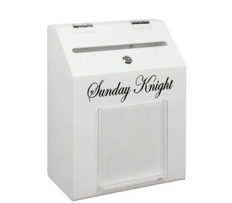 Custom plexiglass election box with literature holder