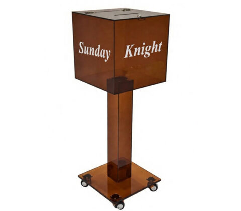 Custom acrylic floor stands charity collection box