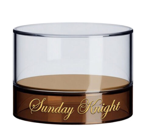 Custom acrylic round display box with brown base