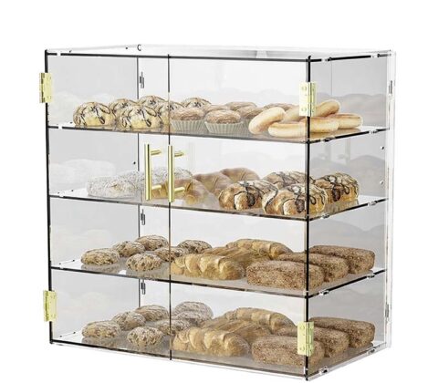 Custom acrylic 4 tier bread showcase