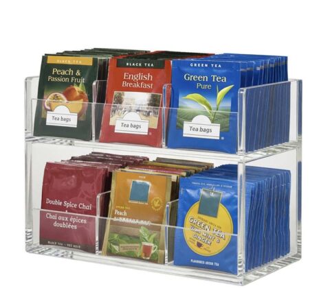 Custom acrylic tea bag organizer