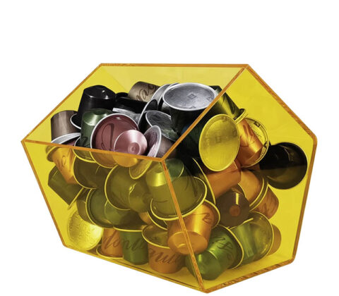 Custom acrylic pentagon coffee pod storage box