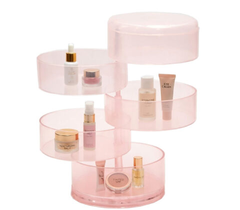 Custom plexiglass rotatable multiple layers skincare box