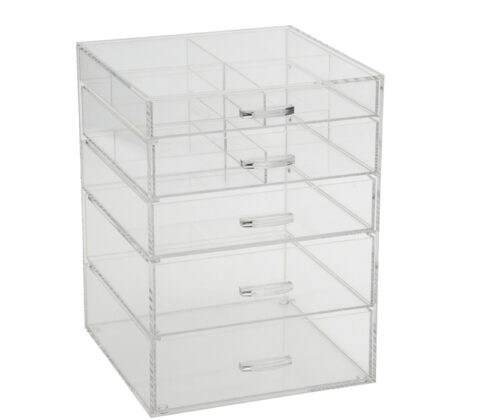 Custom plexiglass skincare makeup 5 drawers box
