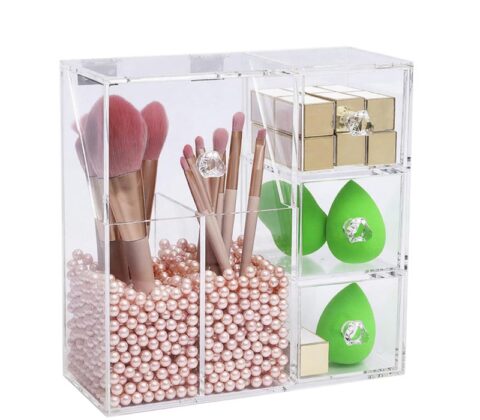 Custom plexiglass skincare beauty organizer box