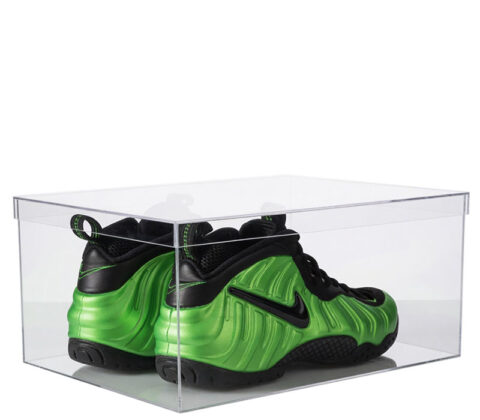 Custom acrylic sports shoe storage box with lid