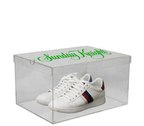 Custom acrylic shoe storage box with lid