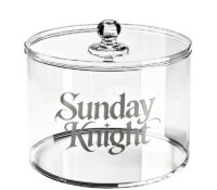 Custom acrylic round storage bin with lid BSC-270 Custom acrylic round storage bin with lid