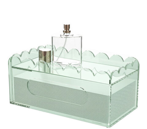 Custom acrylic bathroom tissue box holder