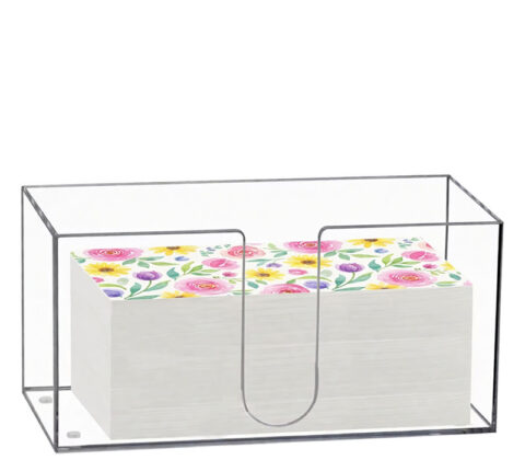 Custom acrylic rectangle dinner tissue holder box