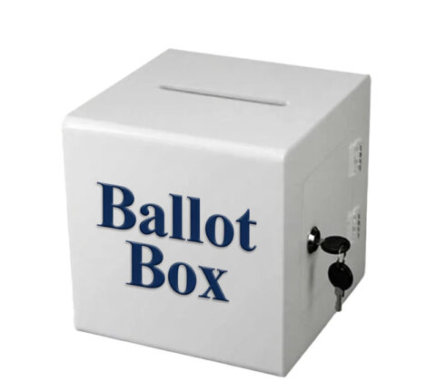 Custom square plexiglass ballot election box