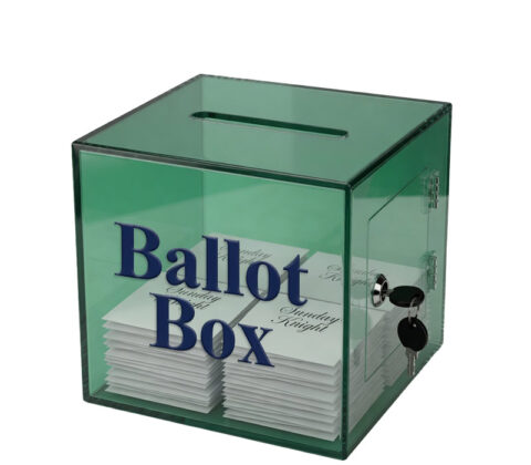 Custom plexiglass locking ballot election box
