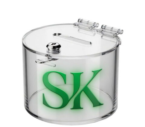 Custom round plexiglass ballot election box