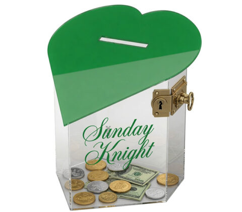 Custom acrylic heart shape money coin collection box