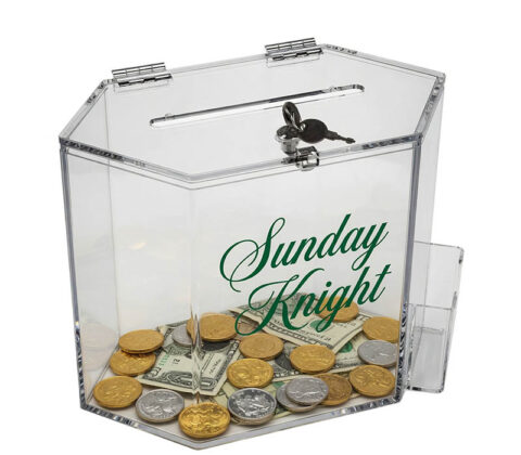 Custom acrylic hexagon money coin box with cards holder