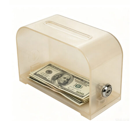 Custom acrylic money donation collection box