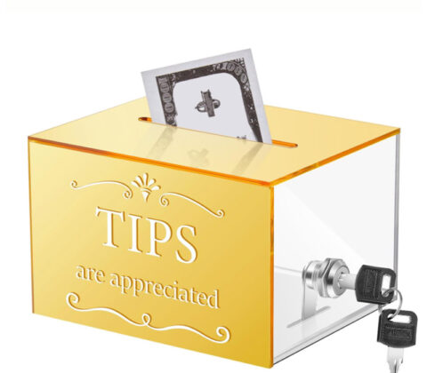 Custom acrylic bars restaurants tips jar