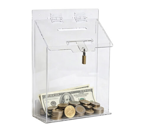 Custom acrylic wall bartender restaurants tips jar