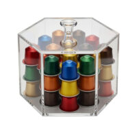 Custom hexagon acrylic coffee capsules storage bins BFD-505 Custom hexagon acrylic coffee capsules storage bins