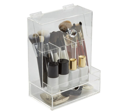 Custom plexiglass makeup skincare organizer box