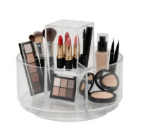 Custom plexiglass multi divider rotating cosmetics skincare holder BMB-363 Custom plexiglass multi divider rotating cosmetics skincare holder