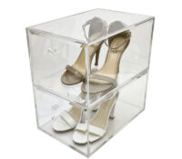 Custom acrylic shoe drawers stackable storage box BSB-076 Custom acrylic shoe drawers stackable storage box