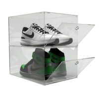 Custom plexiglass shoe stackable storage box BSB-078 Custom plexiglass shoe stackable storage box