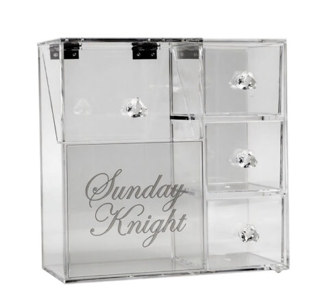 Custom acrylic storage box with drawers