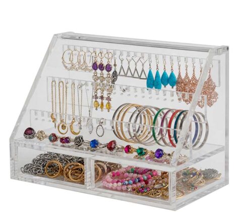 Custom acrylic house-shaped jewelry organizer box