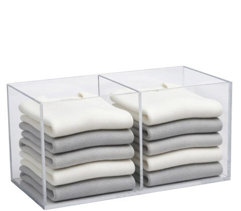 Custom acrylic clothes organizer container