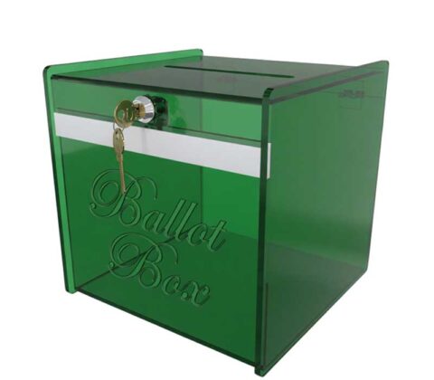 Custom plexiglass ballot voting box