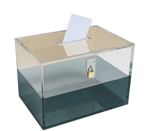 Custom plexiglass lockable election box