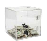 Custom acrylic money collection container BDB-450 Custom acrylic money collection container