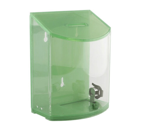 Custom acrylic wall money collection container