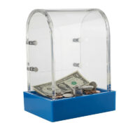 Custom top arched acrylic charity box BDB-453 Custom top arched acrylic charity box