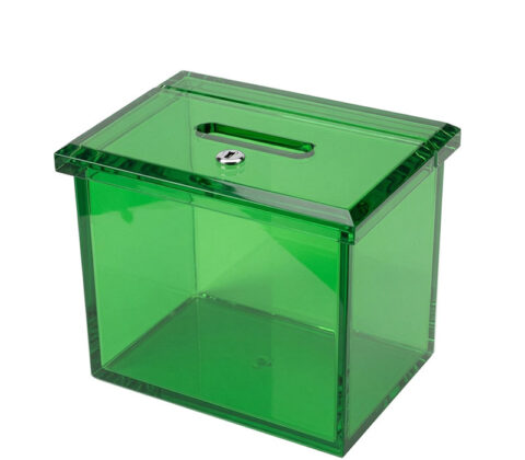 Custom acrylic charity donation box