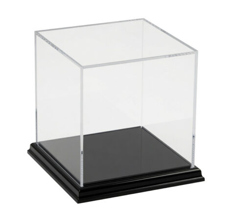 Custom acrylic display box with black base