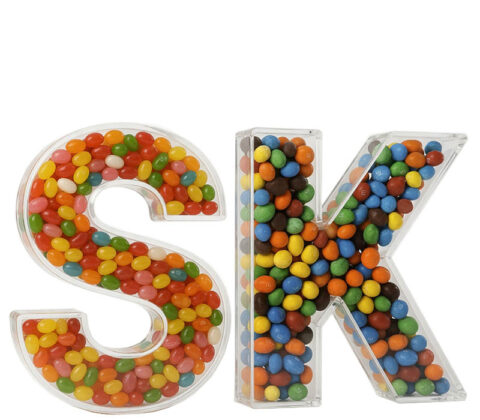 Custom letter shaped acrylic candy gift box