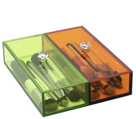 Custom plexiglass makeup brushes storage box