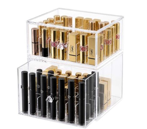 Custom plexiglass lipgloss makeup drawers box