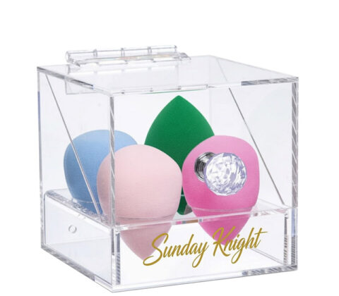 Custom acrylic beauty sponge holder box